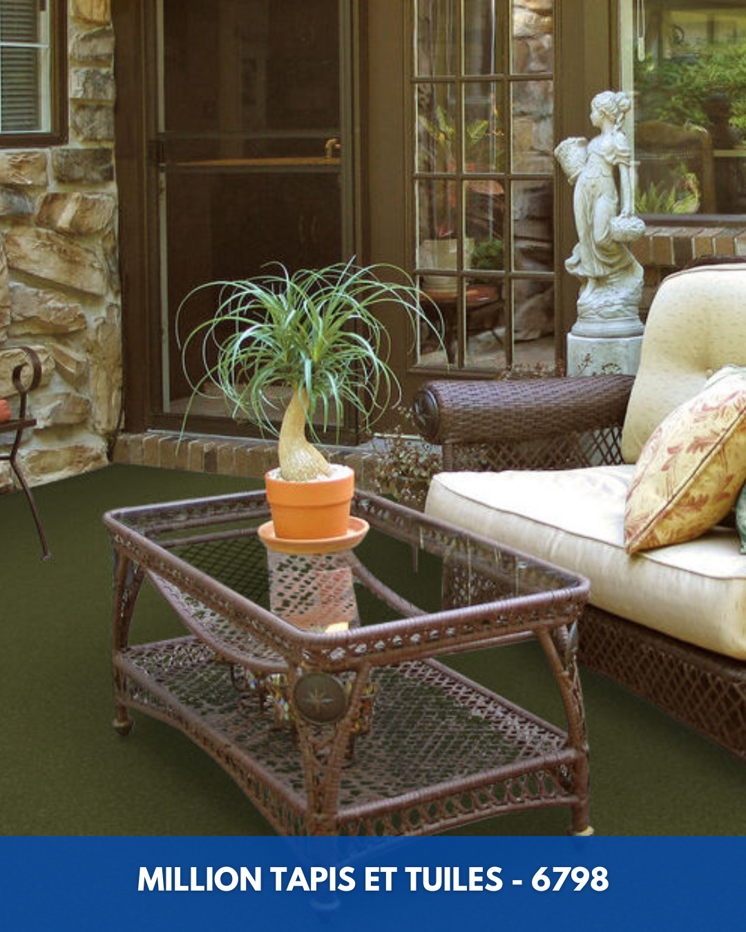 Tapis d'extérieur Million Shaw 6798 - Vert Forêt