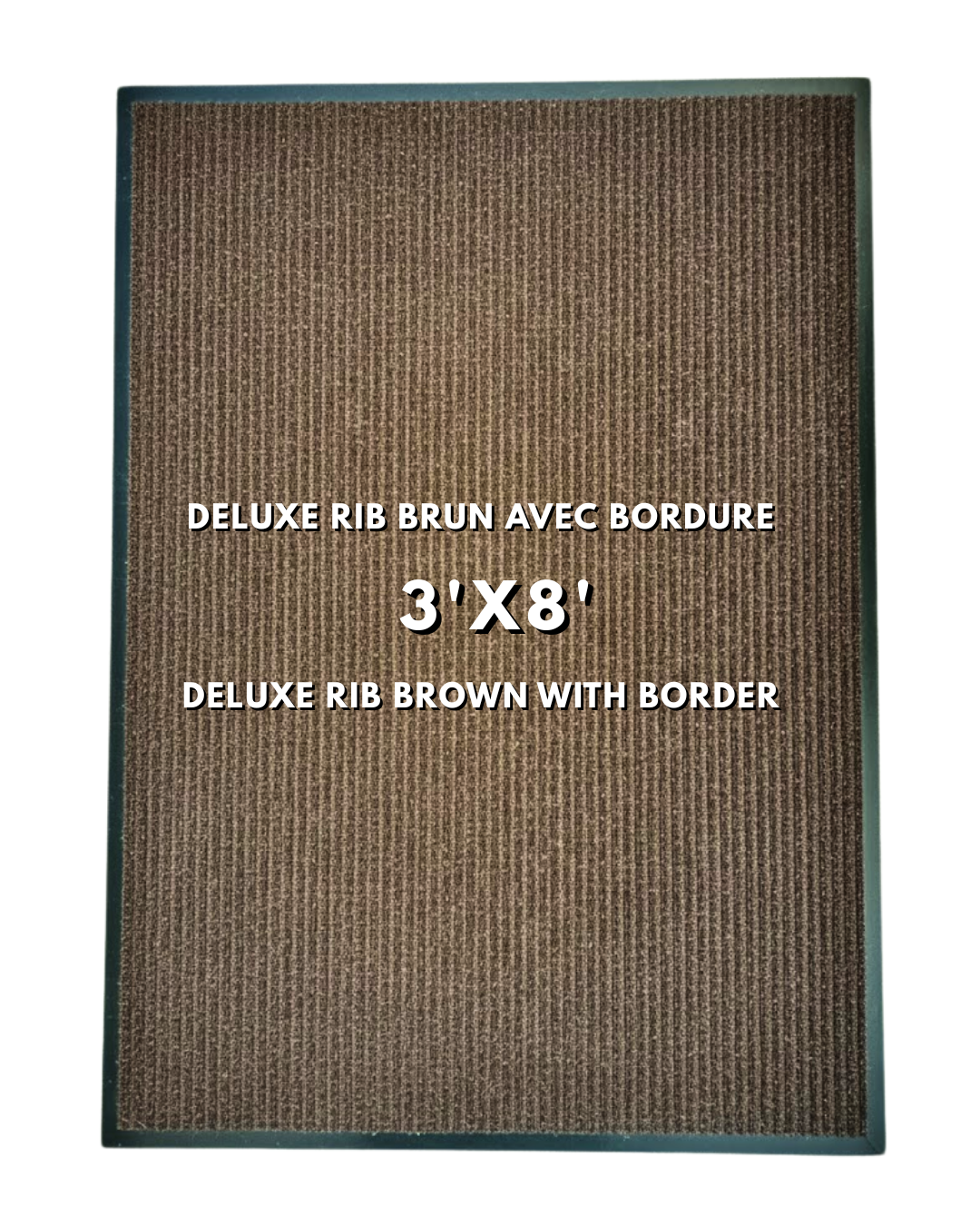 Tapis d’entrée Deluxe Rib Mat Brun - avec bordure