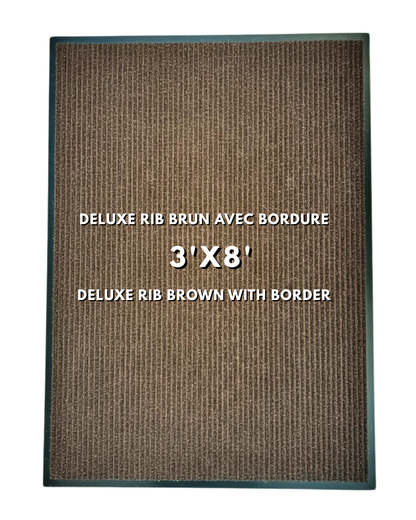 Tapis d’entrée Deluxe Rib Mat Brun - avec bordure