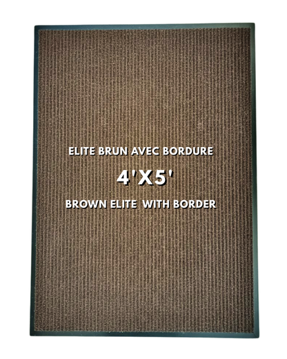 Tapis d’entrée Deluxe Rib Mat Brun - avec bordure