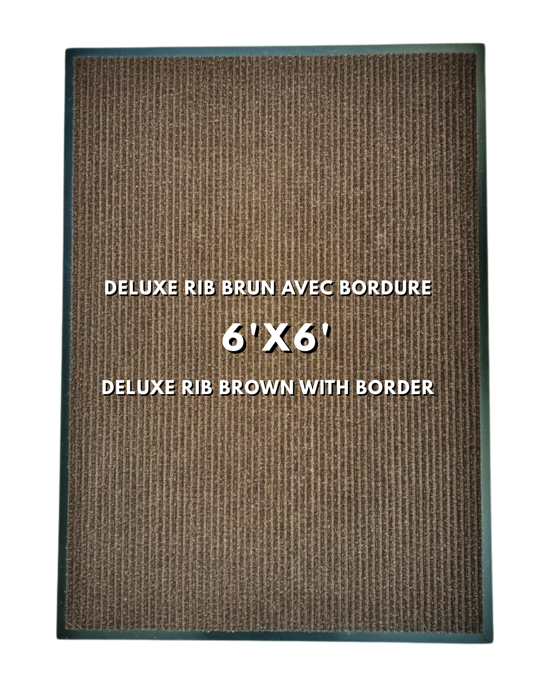 Tapis d’entrée Deluxe Rib Mat Brun - avec bordure