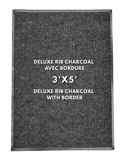 Tapis d’entrée Deluxe Rib Mat charcoal avec bordure