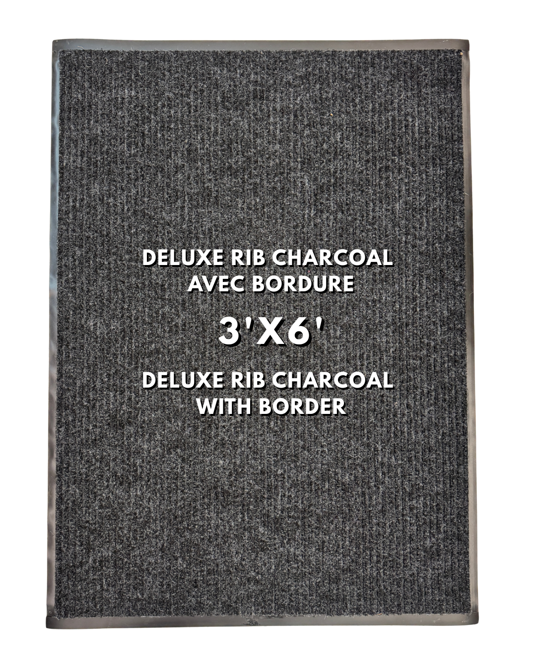 Tapis d’entrée Deluxe Rib Mat charcoal avec bordure