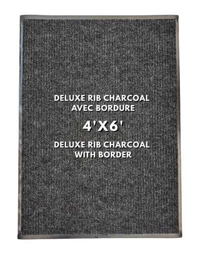 Tapis d’entrée Deluxe Rib Mat charcoal avec bordure