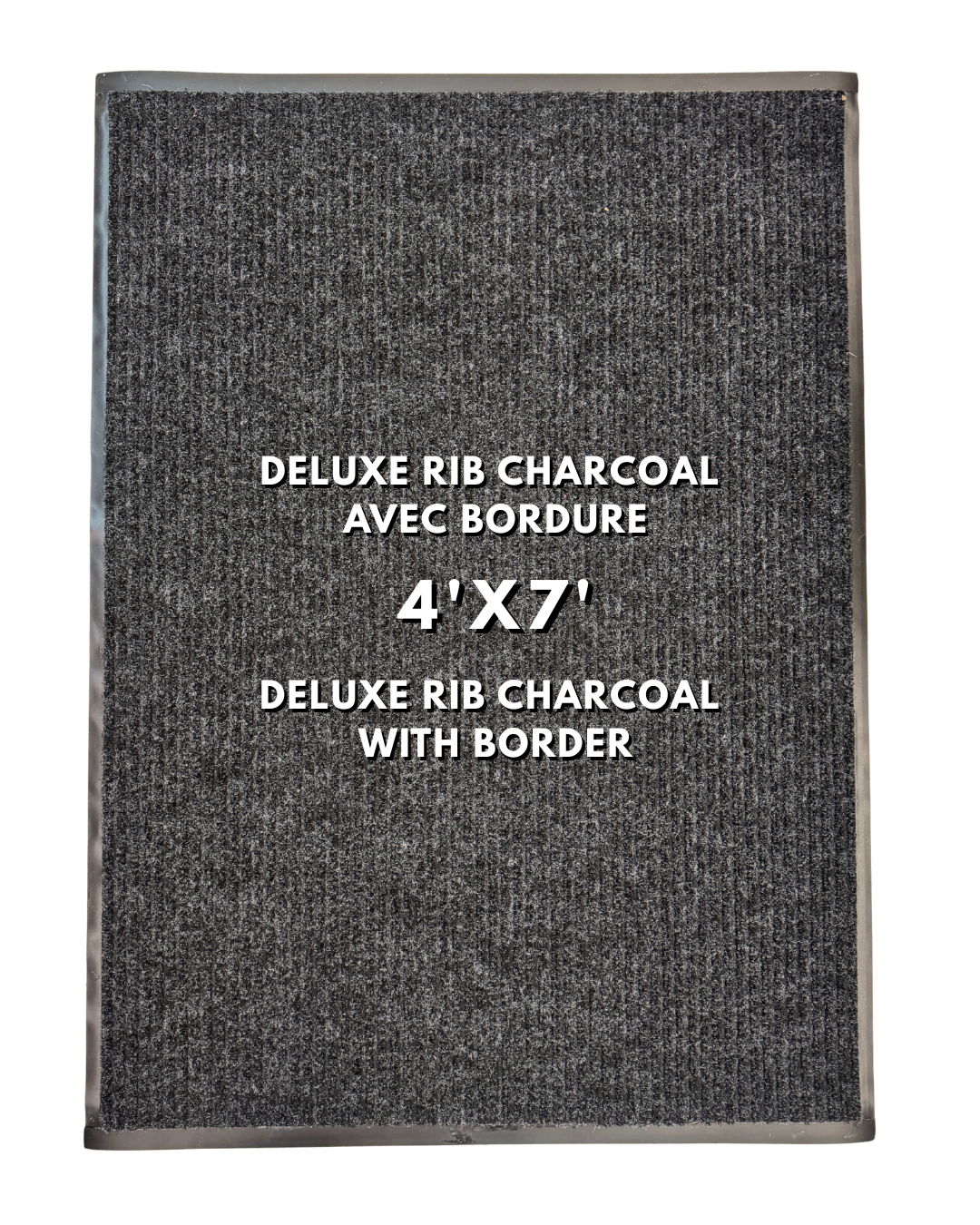 Tapis d’entrée Deluxe Rib Mat charcoal avec bordure