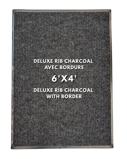 Tapis d’entrée Deluxe Rib Mat charcoal avec bordure