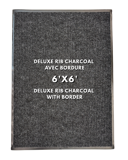 Tapis d’entrée Deluxe Rib Mat charcoal avec bordure