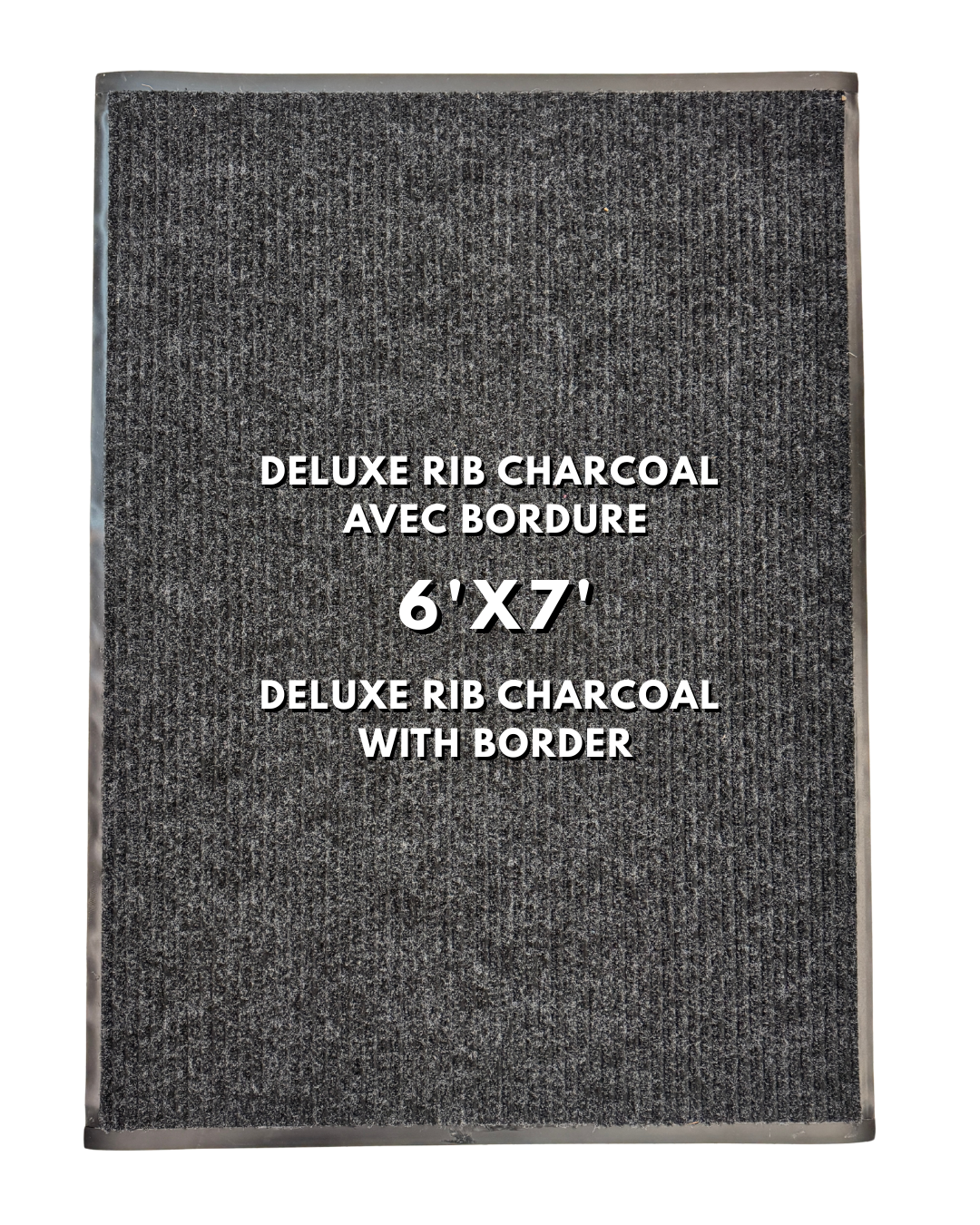 Tapis d’entrée Deluxe Rib Mat charcoal avec bordure