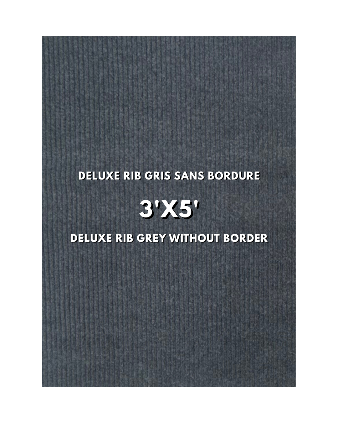 Tapis d’entrée Deluxe Rib Mat gris sans bordure