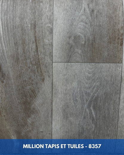 Linoléum Prélart #8357 – Gris Bois Flotté – Vinyle en Rouleau 3,99$/pi²