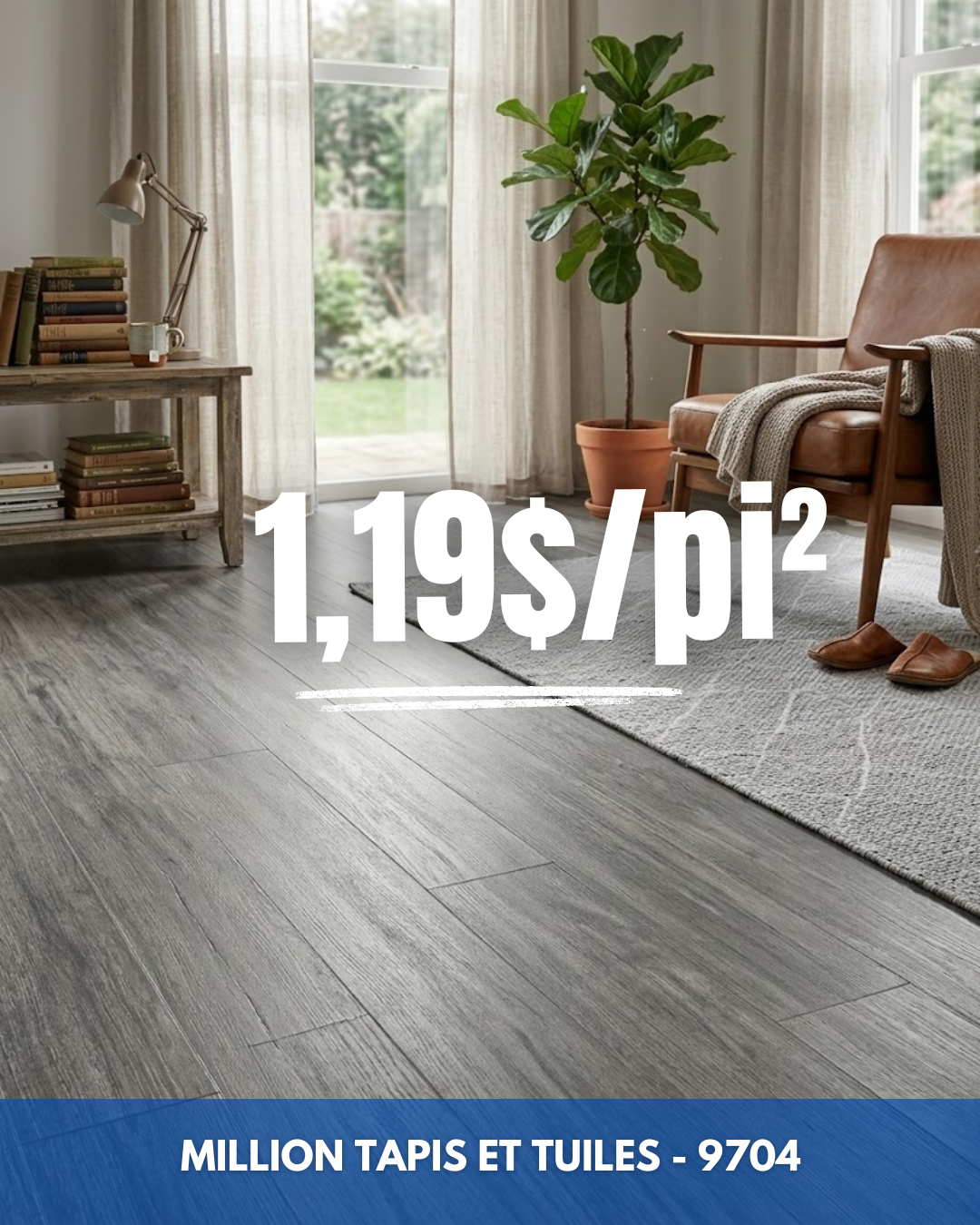 Linoléum Prélart #9704 – Vinyle en Rouleau 1,19$/pi²