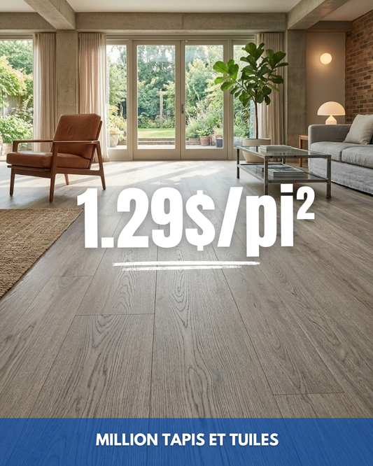 Aloft Lodge Plank Perle Grise -  Plancher Vinyle SPC 6x48 Liquidation 1.29$/pi²