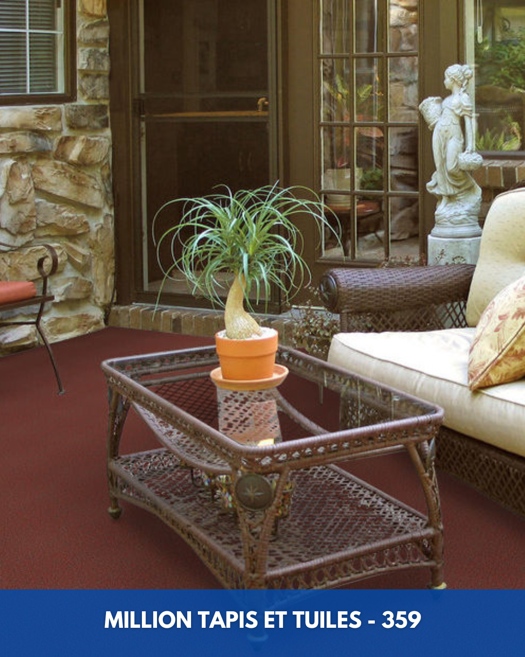 Tapis d'extérieur Million Shaw 359 - Rouge Bordeaux