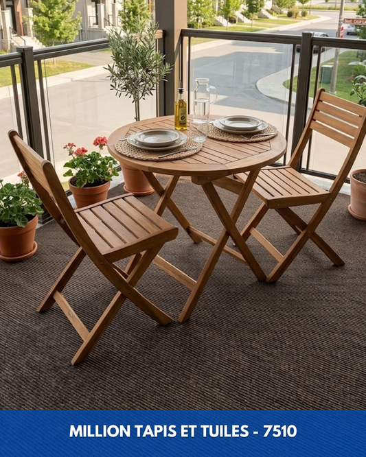 Tapis d'extérieur Brun – Balcon, Patio & Cour | Coupé sur mesure (4 pieds de large)