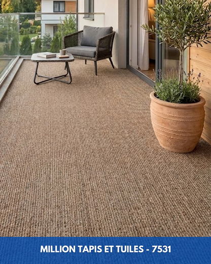 Tapis d'extérieur Amande – Balcon, Patio & Cour | Coupé sur mesure (4 pieds de large)