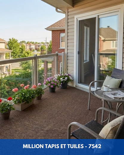 Tapis d'extérieur Brun Marron – Balcon, Patio & Cour | Coupé sur mesure (4 pieds de large)