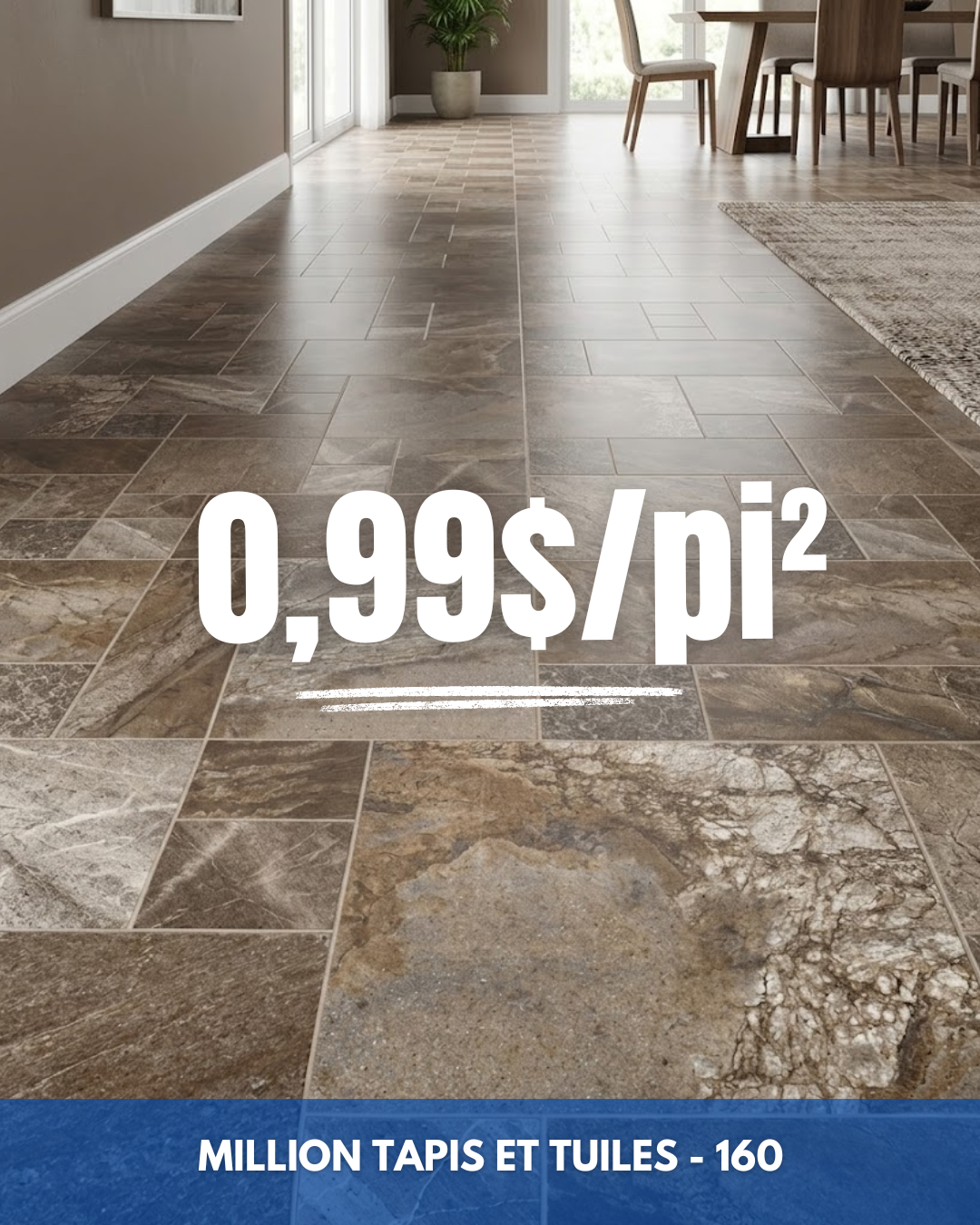 Linoléum Prélart #160 – Vinyle en Rouleau 0.99$/pi²