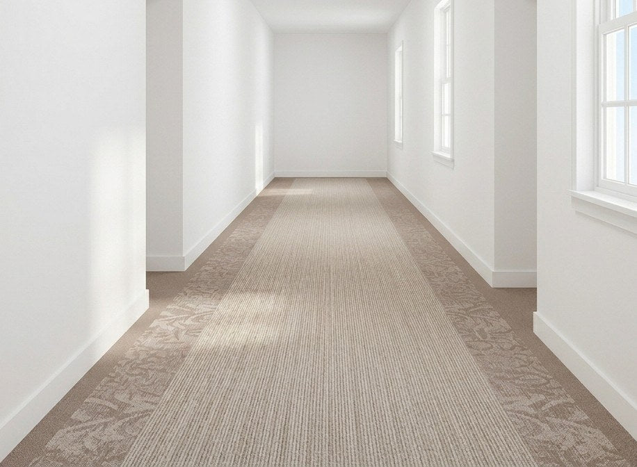 Tapis de passage Baguette beige dans un corridor