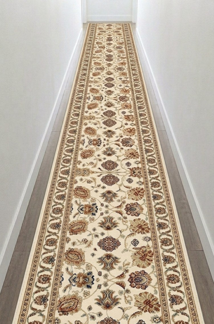 Tapis de passage Casablanca beige dans un corridor