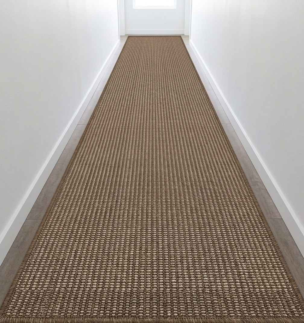 Tapis de passage Ennea brun dans un corridor