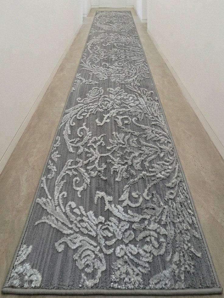 Tapis de passage Shine gris dans un corridor