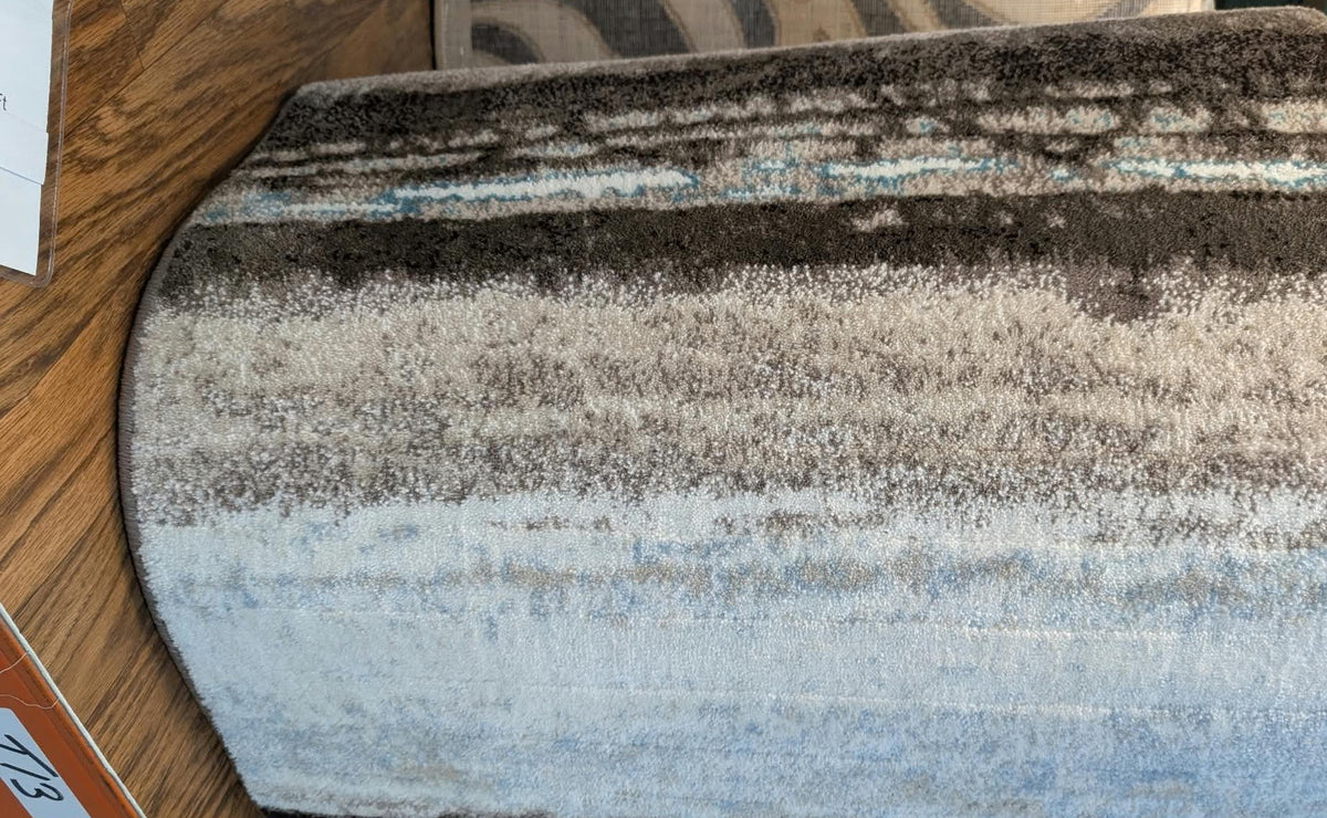 Rayures du tapis de passage Symphony brun et bleu