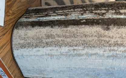 Rayures du tapis de passage Symphony brun et bleu